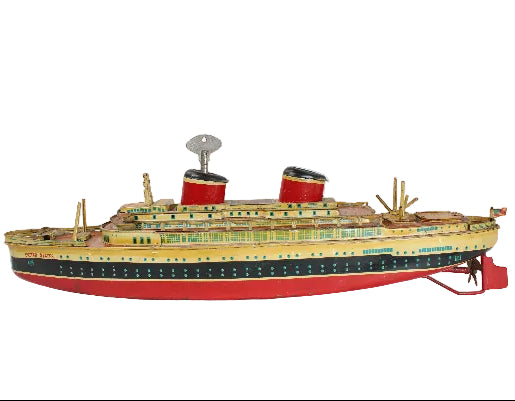 Model of a ship on a white background