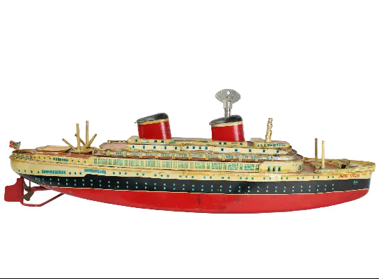Model of a ship on a white background