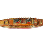 Model of a vintage ship on a white background