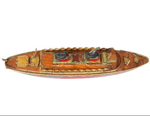 Model of a vintage ship on a white background