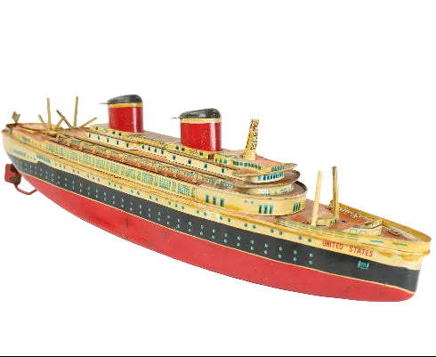 Model of a ship on a white background