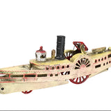 Vintage toy steamboat on a white background