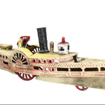 Model of a steamboat on a white background