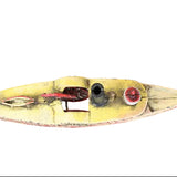 Vintage-style toy boat on a white background