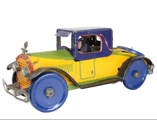 Colorful toy car on a white background