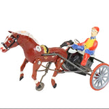 Early 1950's German Arabian Wind-Up Trotter Horse Cart with Rider & Box