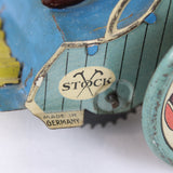 Rare Tin-Letho(DRGM) Wind-Up "Jolly-Pals" Monkey on a Cart Pulled by a Pug