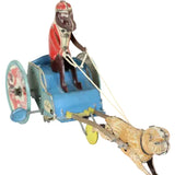 Rare Tin-Letho(DRGM) Wind-Up "Jolly-Pals" Monkey on a Cart Pulled by a Pug