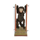 Rare Early Wood & Composition Acrobatic Furry Monkey with Composite Face (Spring Powered)