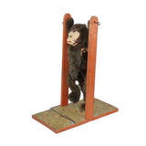 Rare Early Wood & Composition Acrobatic Furry Monkey with Composite Face (Spring Powered)