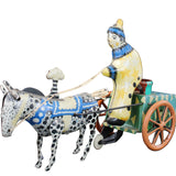 USSR 1950's Tin-Litho Wind-Up Clown  Riding a Donkey Cart
