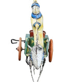 USSR 1950's Tin-Litho Wind-Up Clown  Riding a Donkey Cart
