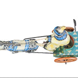 USSR 1950's Tin-Litho Wind-Up Clown  Riding a Donkey Cart