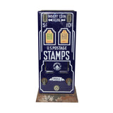 1938 Shipman Blue Porcelain Front Postage Coin-Op Vending Machine