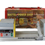 Mattel Power Shop toy set with machine and packaging on a white background
