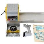 Mactec Power Shop machine with attachments and instructions on a white background