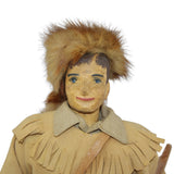 Signed 1962 Helen Bullard Carved Wood Davy Crockett Doll with Fringe Clothing and Accessories 								$225