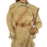 Signed 1962 Helen Bullard Carved Wood Davy Crockett Doll with Fringe Clothing and Accessories 								$225