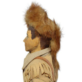 Signed 1962 Helen Bullard Carved Wood Davy Crockett Doll with Fringe Clothing and Accessories 								$225