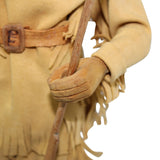 Signed 1962 Helen Bullard Carved Wood Davy Crockett Doll with Fringe Clothing and Accessories 								$225