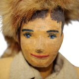 Signed 1962 Helen Bullard Carved Wood Davy Crockett Doll with Fringe Clothing and Accessories 								$225