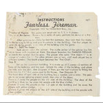 Instructions for a game titled 'Fearless Fireman' on a light blue background