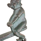 Rare Early 1900's Kenton Cast Iron Elves Articulating See-Saw Cart Pull Toy