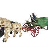 Kenton #5 15" Long Cast Iron Horse Drawn Sand & Gravel Wagon with Driver