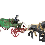 Kenton #5 15" Long Cast Iron Horse Drawn Sand & Gravel Wagon with Driver