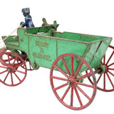 Kenton #5 15" Long Cast Iron Horse Drawn Sand & Gravel Wagon with Driver