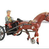 1950's Arabian Trotter Harness Racer Wind-Up with Jockey (Germany)
