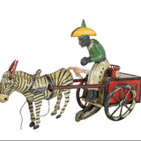 1930's Lehmann Tin-Litho Wind-up Daredevil Zebra Cart