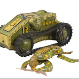 2 Tin-Litho Wind-Ups: Marx Tank Corps No. 12 & Ohio Art "Commando Joe" Crawling Soldier
