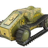 Model tank with 'Army' and number '12' on a white background