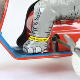 U.S. Zone Germany Tin-Litho Wind-up Elephant on Tricycle with Spinner