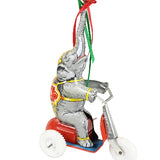 U.S. Zone Germany Tin-Litho Wind-up Elephant on Tricycle with Spinner