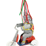 U.S. Zone Germany Tin-Litho Wind-up Elephant on Tricycle with Spinner