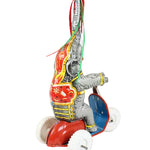 Colorful toy elephant with mechanical parts on a white background