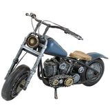 1940's Handmade Blue & Silver Heavy Metal Model Motorcycle