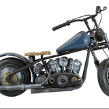 1940's Handmade Blue & Silver Heavy Metal Model Motorcycle