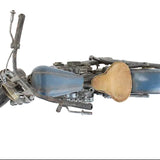 1940's Handmade Blue & Silver Heavy Metal Model Motorcycle