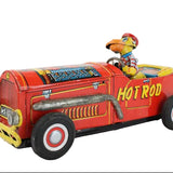 Toy car with a character inside on a white background