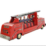 Rare West German Early 1950's Philipp Niedermeier Pressed Steel Friction Drive 370-P Fire Truck