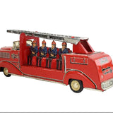 Rare West German Early 1950's Philipp Niedermeier Pressed Steel Friction Drive 370-P Fire Truck