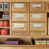 Antique Miniature Two-Piece Wood General Store with Shelves, Drawers, Cabinets & Over 100 Play Product Boxes