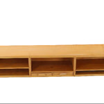 Wooden entertainment console on a white background