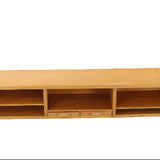 Wooden entertainment console on a white background