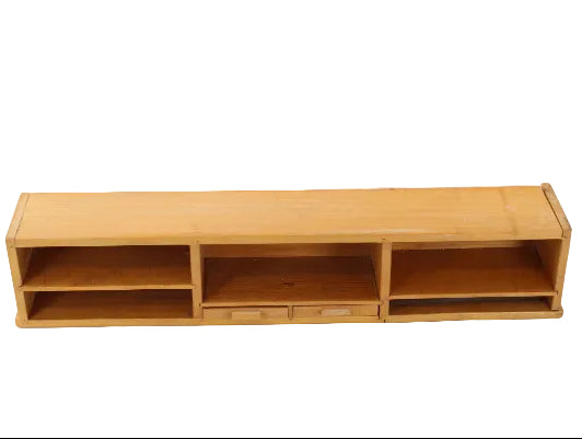 Wooden entertainment console on a white background