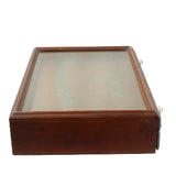 Early 1930's Humphrey's Homeopathic Remedies Glass & Wood Two Drawer Counter Display Cabinet