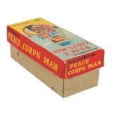 1950 - Early 1960's Mego S.Y. Japan Tin-Litho Wind-Up Peace Corps Man with Box